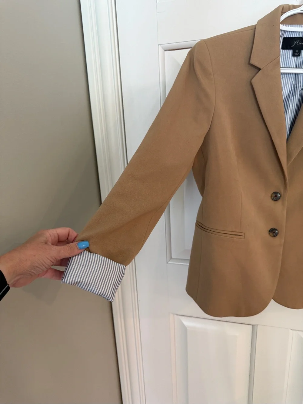 J.Crew schoolboy Camel Two Button Blazer Jacket Size Small 25585